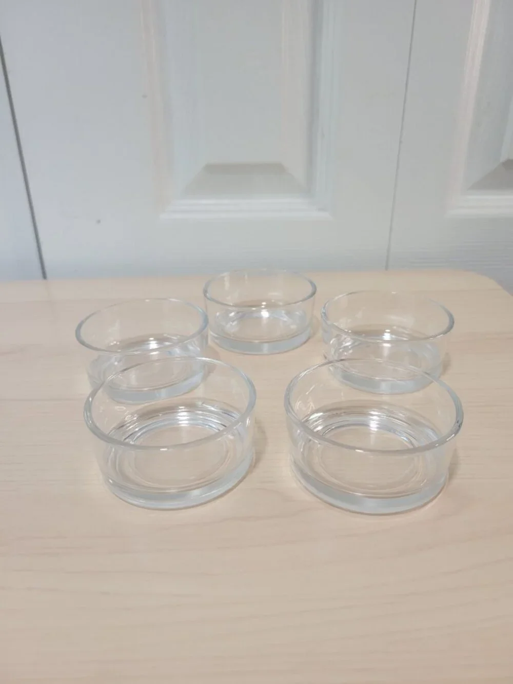 Set of 5 IKEA Clear Glass Tealight & Votive Candle Holders 2.75